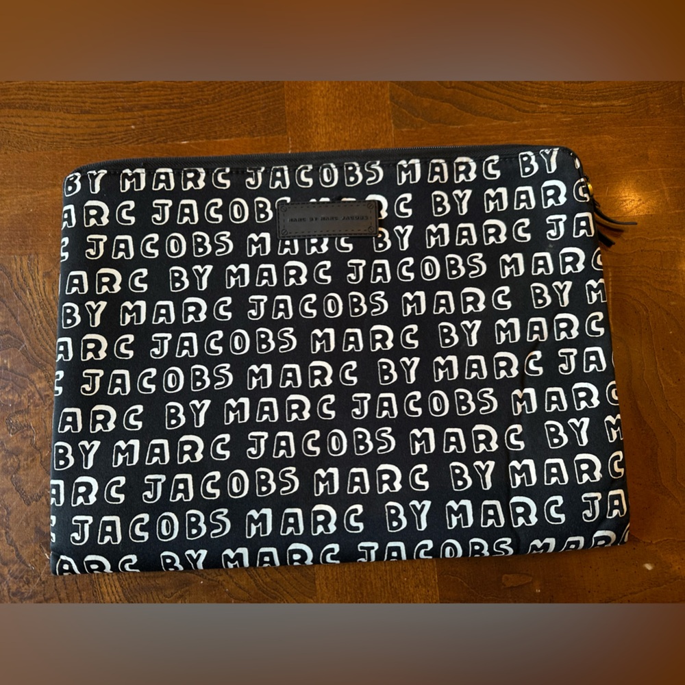 Marc Jacobs Black and White Logo Laptop Bag (13 inch)